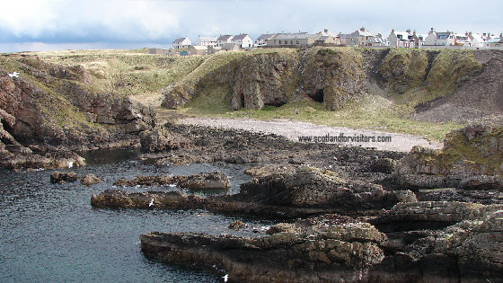 scotland's rugged coastline coastal path sheltered bay picture photograph